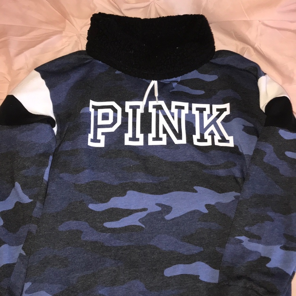 Victoria's Secret Pink blue camouflage hoodie